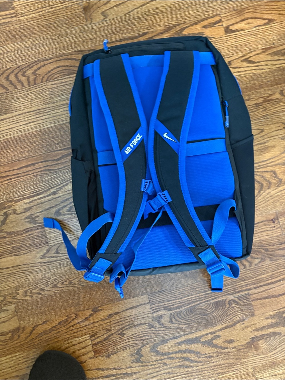 Nike Black Backpack with Blue Accents - Air Force AF Logos - Picture 3 of 5